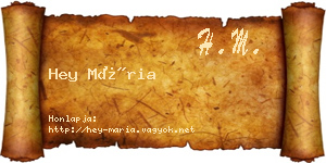 Hey Mária névjegykártya