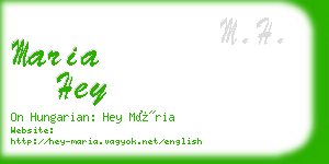 maria hey business card